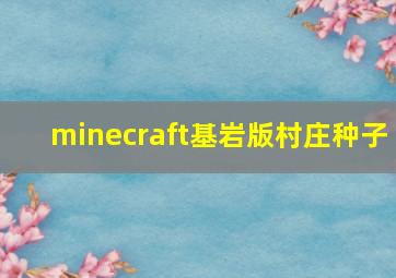 minecraft基岩版村庄种子