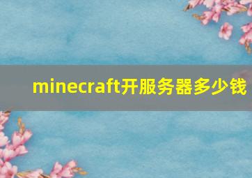 minecraft开服务器多少钱