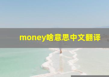 money啥意思中文翻译