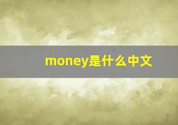 money是什么中文