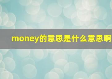 money的意思是什么意思啊