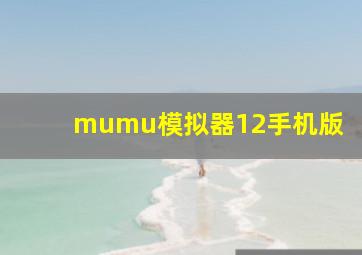 mumu模拟器12手机版