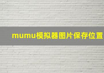 mumu模拟器图片保存位置