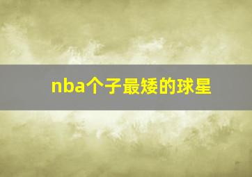 nba个子最矮的球星