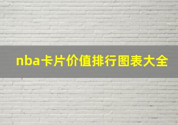 nba卡片价值排行图表大全