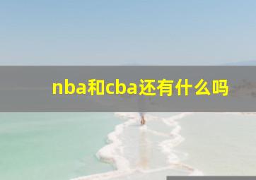 nba和cba还有什么吗