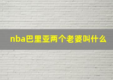 nba巴里亚两个老婆叫什么