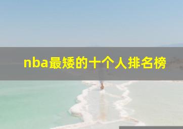 nba最矮的十个人排名榜