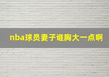 nba球员妻子谁胸大一点啊