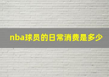 nba球员的日常消费是多少