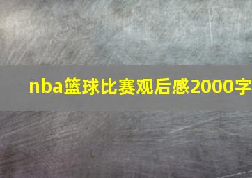 nba篮球比赛观后感2000字