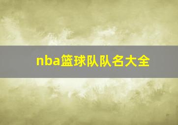 nba篮球队队名大全