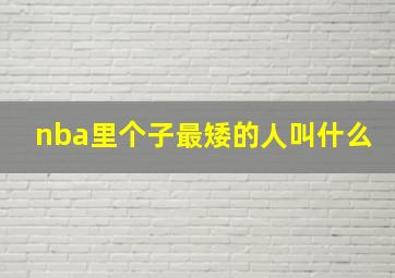 nba里个子最矮的人叫什么