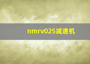 nmrv025减速机