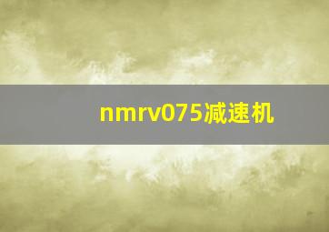 nmrv075减速机