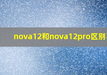 nova12和nova12pro区别不大