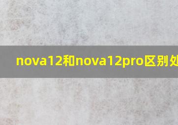 nova12和nova12pro区别处理器