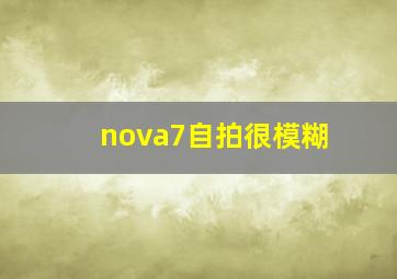 nova7自拍很模糊