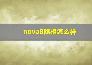 nova8照相怎么样