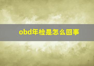 obd年检是怎么回事