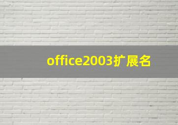 office2003扩展名