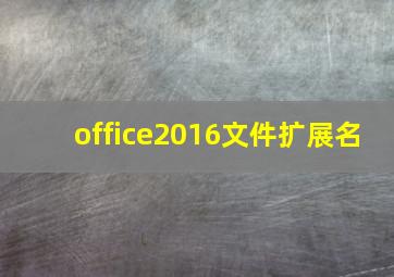 office2016文件扩展名