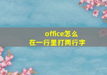 office怎么在一行里打两行字