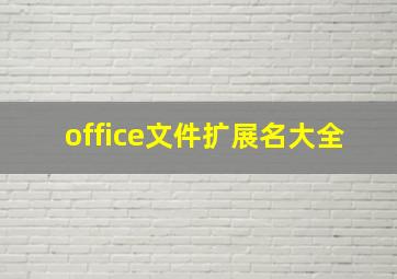 office文件扩展名大全