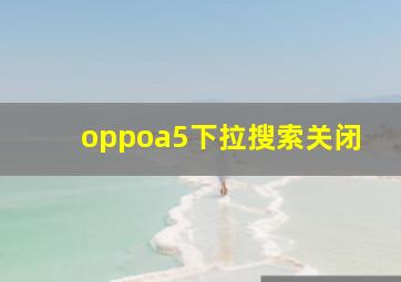 oppoa5下拉搜索关闭