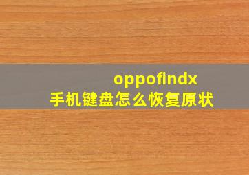 oppofindx手机键盘怎么恢复原状