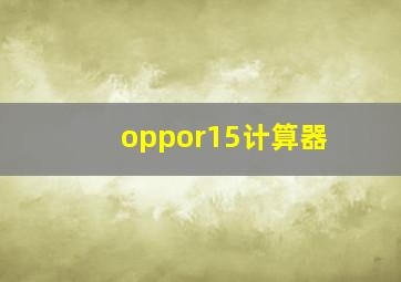 oppor15计算器