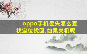 oppo手机丢失怎么查找定位找回,如果关机呢