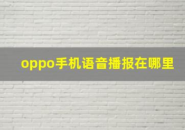 oppo手机语音播报在哪里