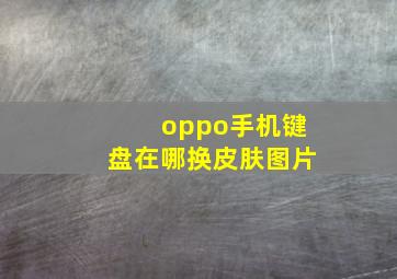 oppo手机键盘在哪换皮肤图片