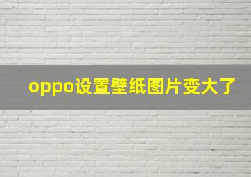 oppo设置壁纸图片变大了