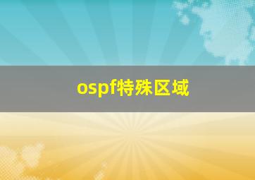 ospf特殊区域