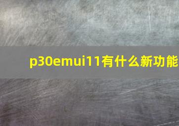 p30emui11有什么新功能