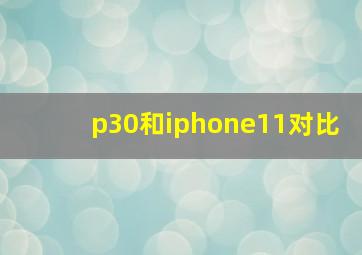 p30和iphone11对比