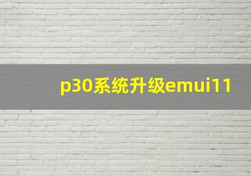 p30系统升级emui11