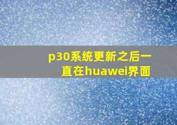 p30系统更新之后一直在huawei界面