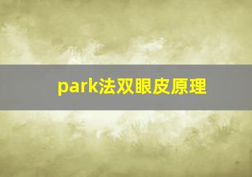 park法双眼皮原理