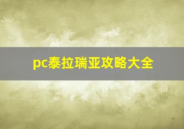 pc泰拉瑞亚攻略大全