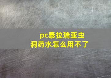 pc泰拉瑞亚虫洞药水怎么用不了