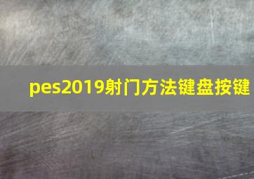 pes2019射门方法键盘按键