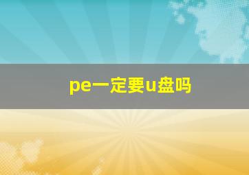 pe一定要u盘吗