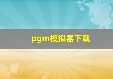 pgm模拟器下载