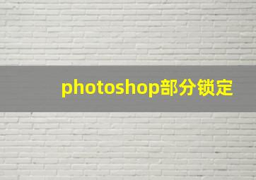 photoshop部分锁定