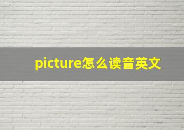 picture怎么读音英文