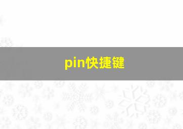 pin快捷键