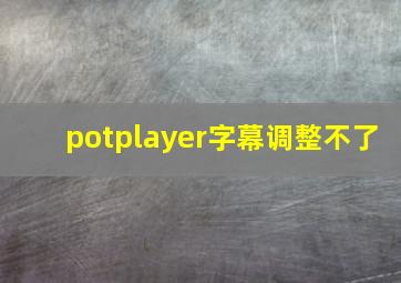 potplayer字幕调整不了